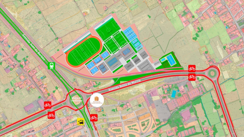Plano localización - Frente a equipamientos deportivos